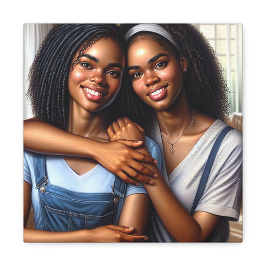 "Twins Embracing Joy" - Canvas - Authentic4Us