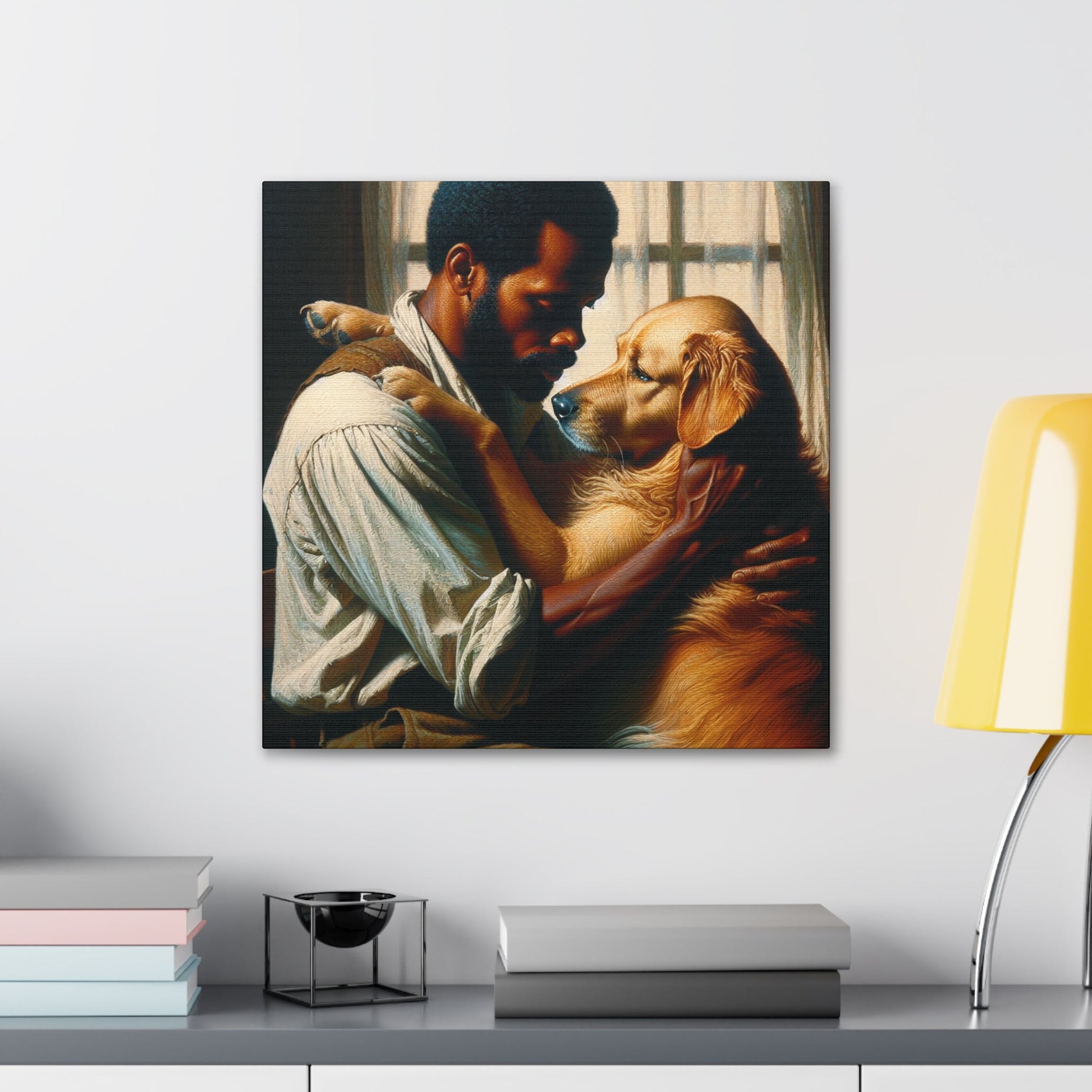 "Unconditional Bond: Man and Dog" - Canvas - Authentic4Us