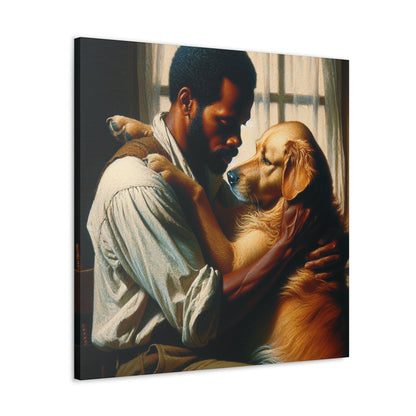 "Unconditional Bond: Man and Dog" - Canvas - Authentic4Us