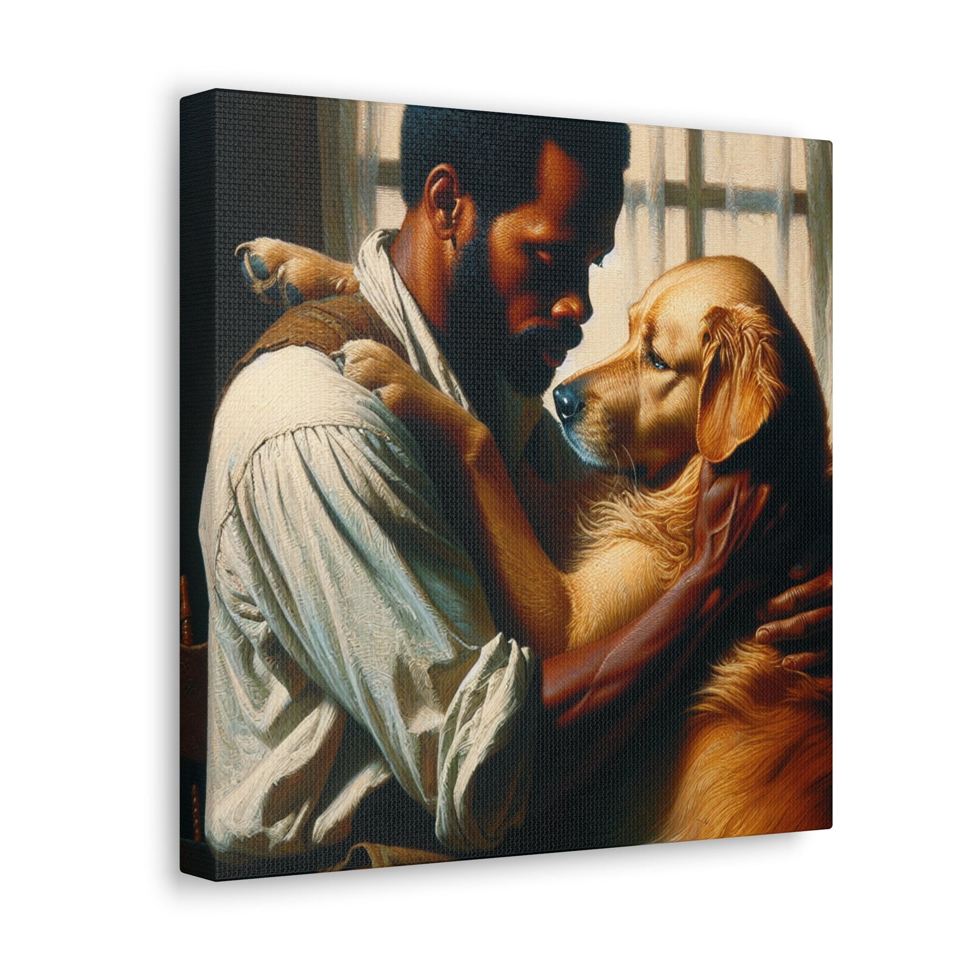 "Unconditional Bond: Man and Dog" - Canvas - Authentic4Us