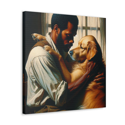 "Unconditional Bond: Man and Dog" - Canvas - Authentic4Us