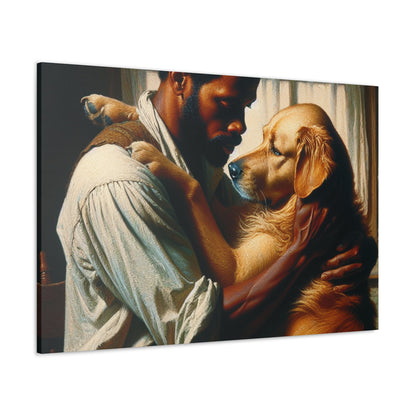 "Unconditional Bond: Man and Dog" - Canvas - Authentic4Us