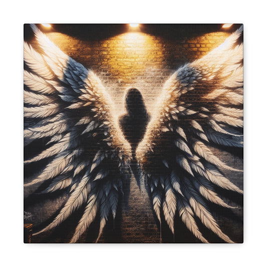 "Urban Angel Wings: Embrace the Fantasy" - Canvas - Authentic4Us