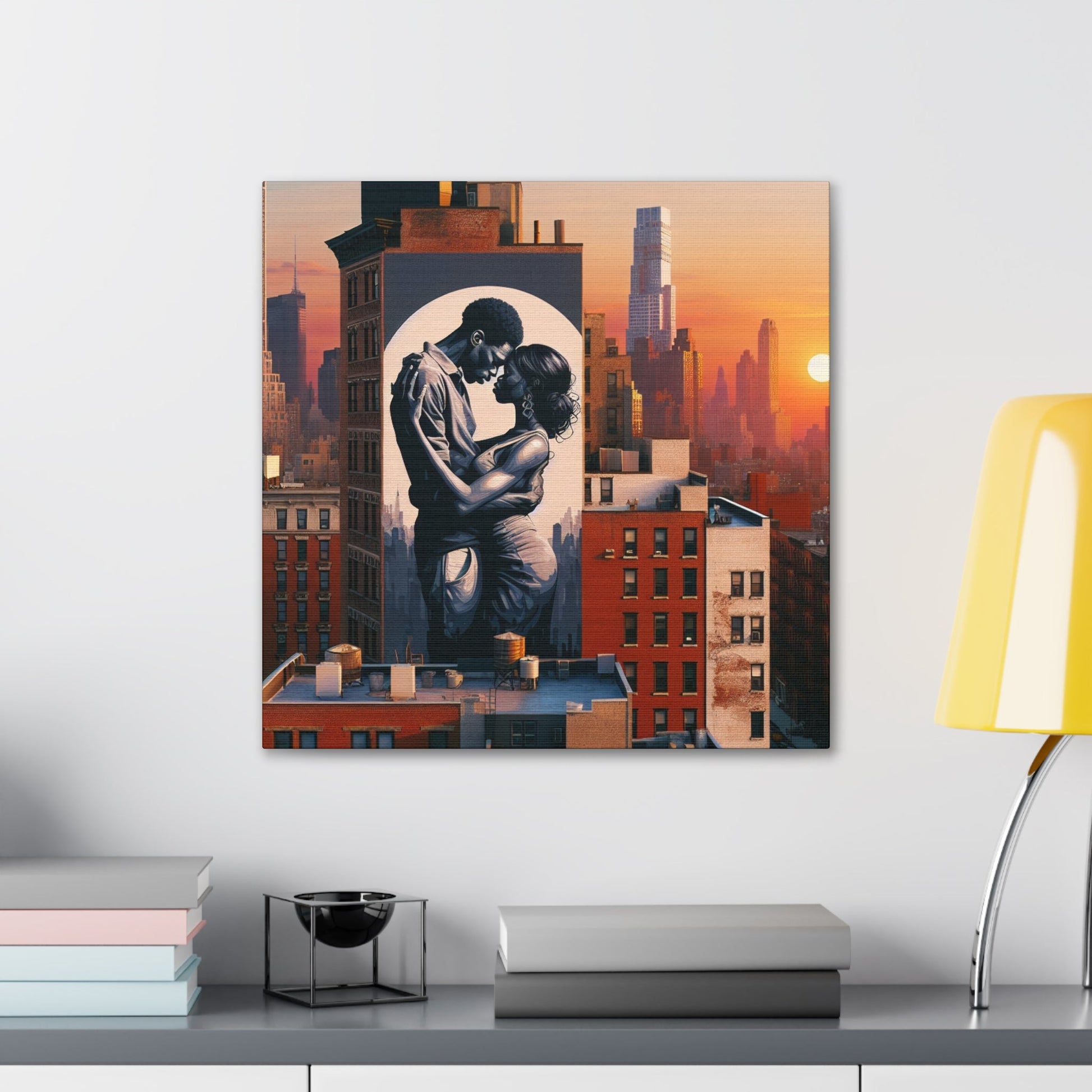 "Urban Embrace: New York City Mural" - Canvas - Authentic4Us