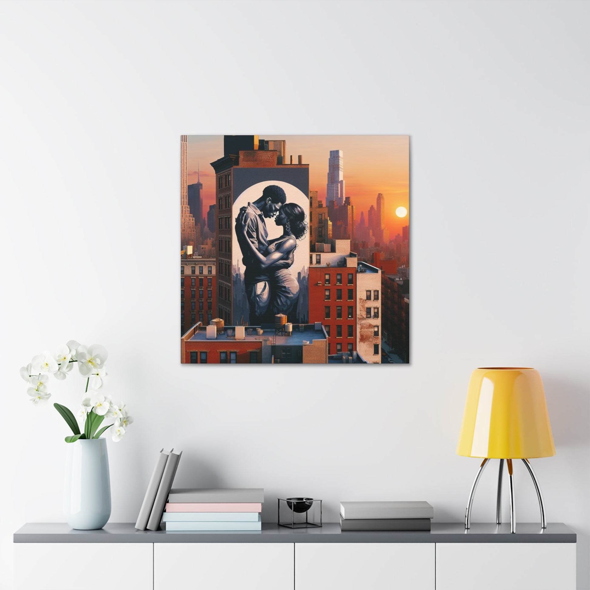 "Urban Embrace: New York City Mural" - Canvas - Authentic4Us