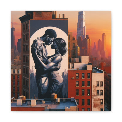 "Urban Embrace: New York City Mural" - Canvas - Authentic4Us