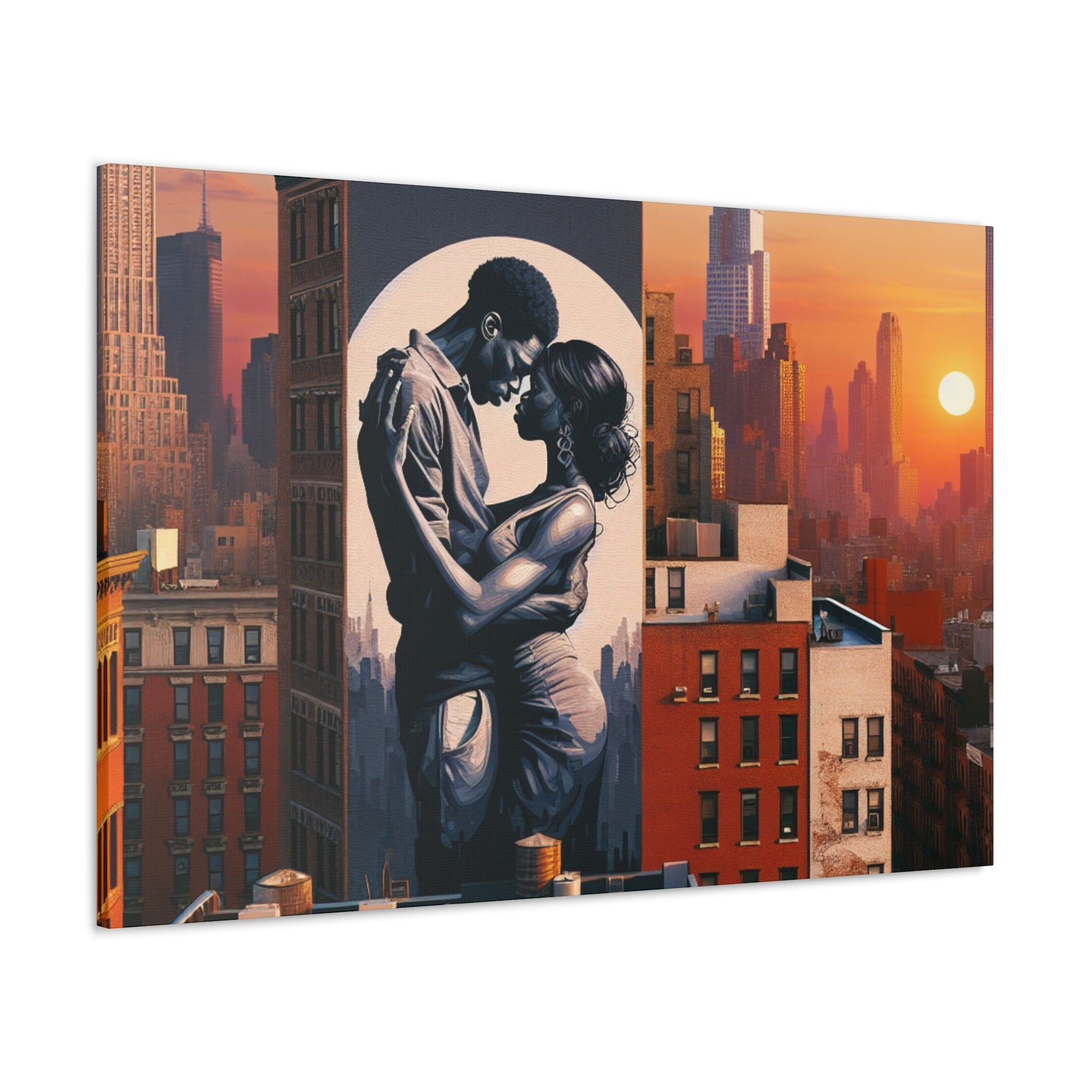 "Urban Embrace: New York City Mural" - Canvas - Authentic4Us