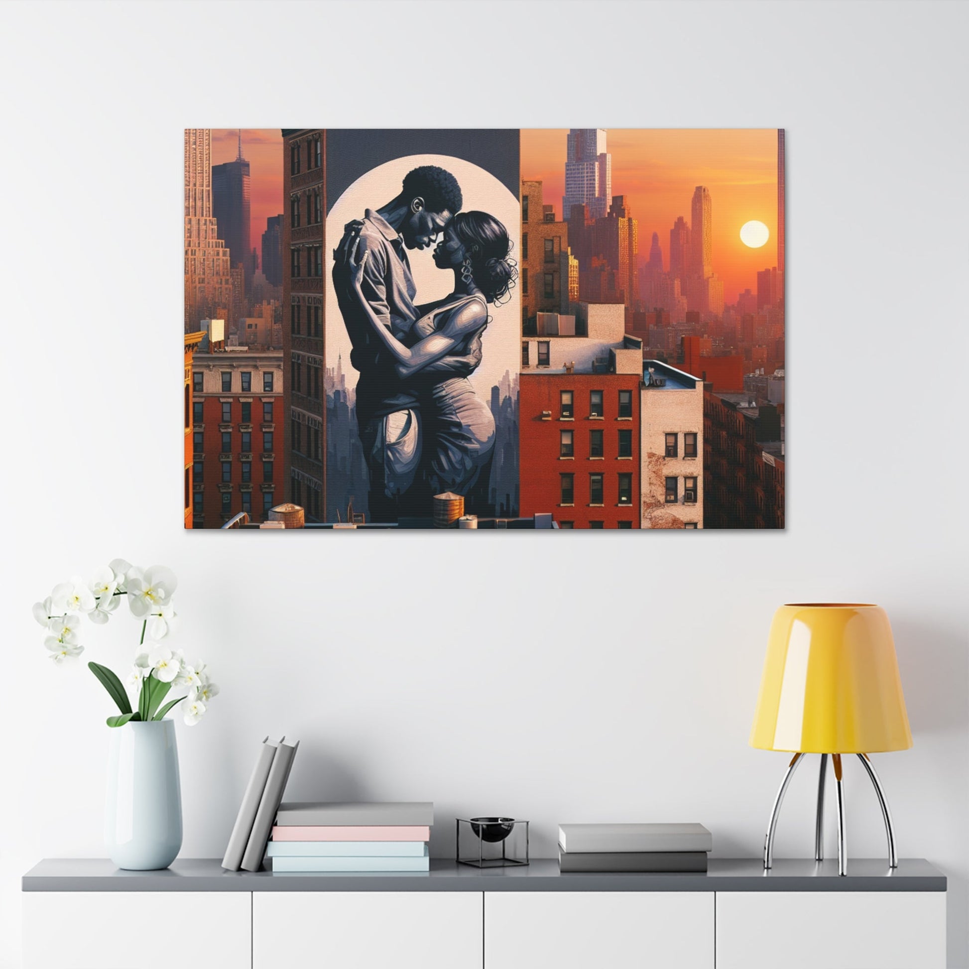 "Urban Embrace: New York City Mural" - Canvas - Authentic4Us