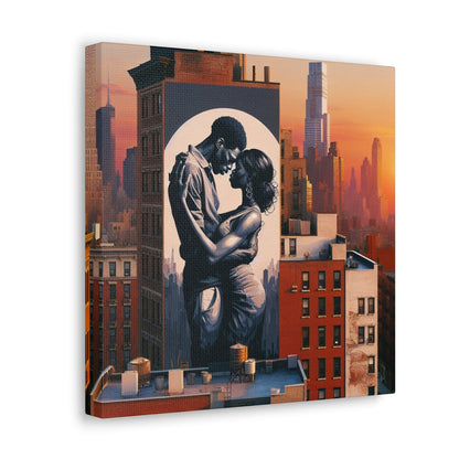 "Urban Embrace: New York City Mural" - Canvas - Authentic4Us