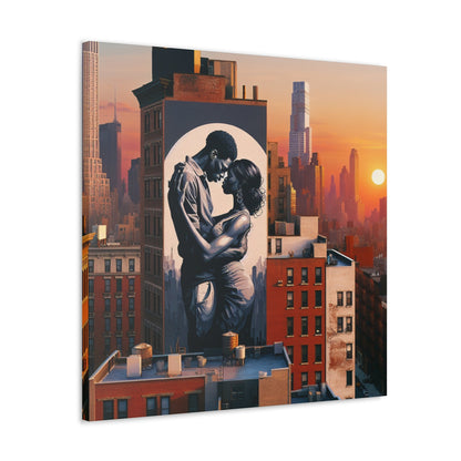 "Urban Embrace: New York City Mural" - Canvas - Authentic4Us