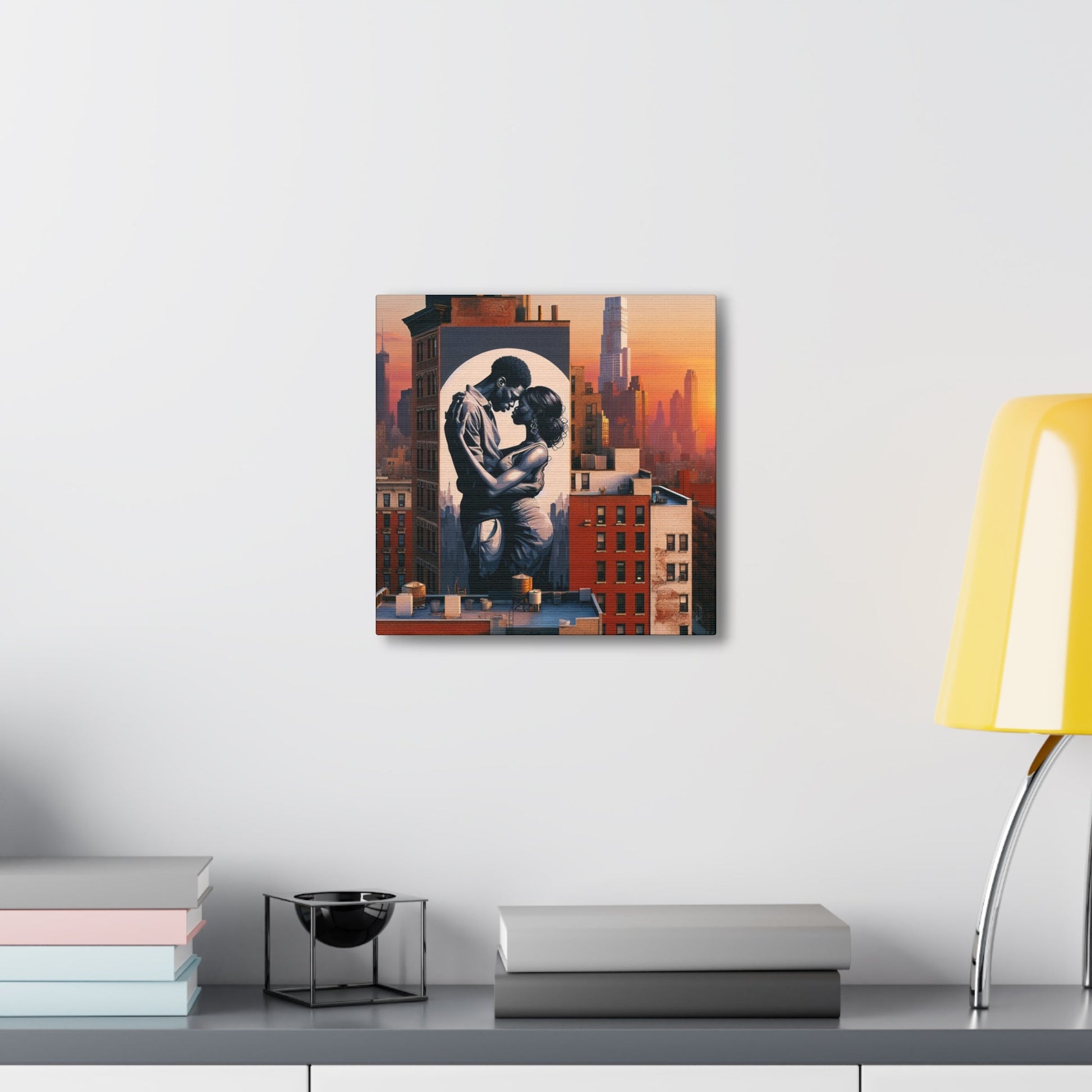 "Urban Embrace: New York City Mural" - Canvas - Authentic4Us