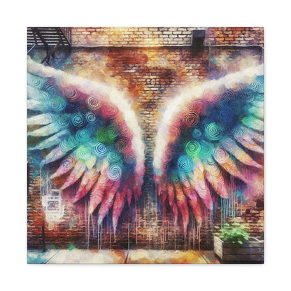 "Urban Flight: Whimsical Angel Wings" - Canvas - Authentic4Us