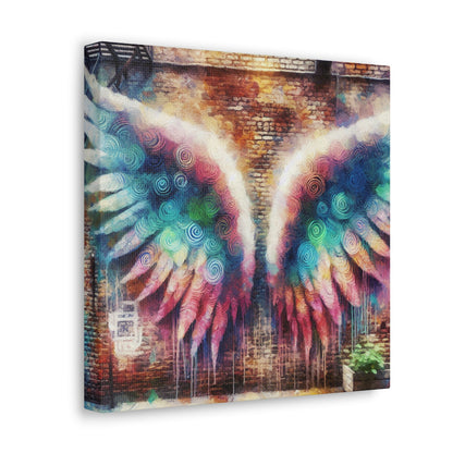 "Urban Flight: Whimsical Angel Wings" - Canvas - Authentic4Us