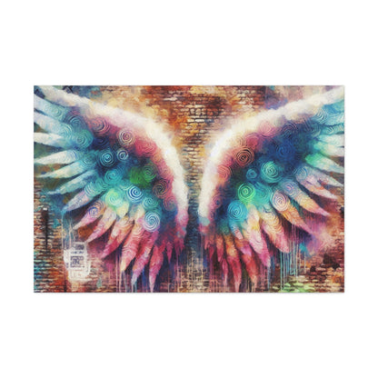 "Urban Flight: Whimsical Angel Wings" - Canvas - Authentic4Us