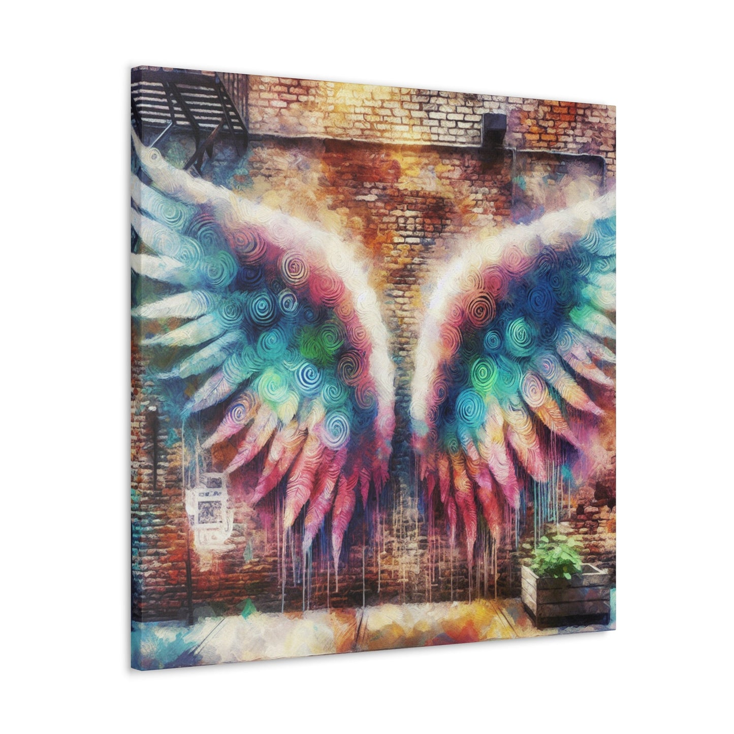 "Urban Flight: Whimsical Angel Wings" - Canvas - Authentic4Us