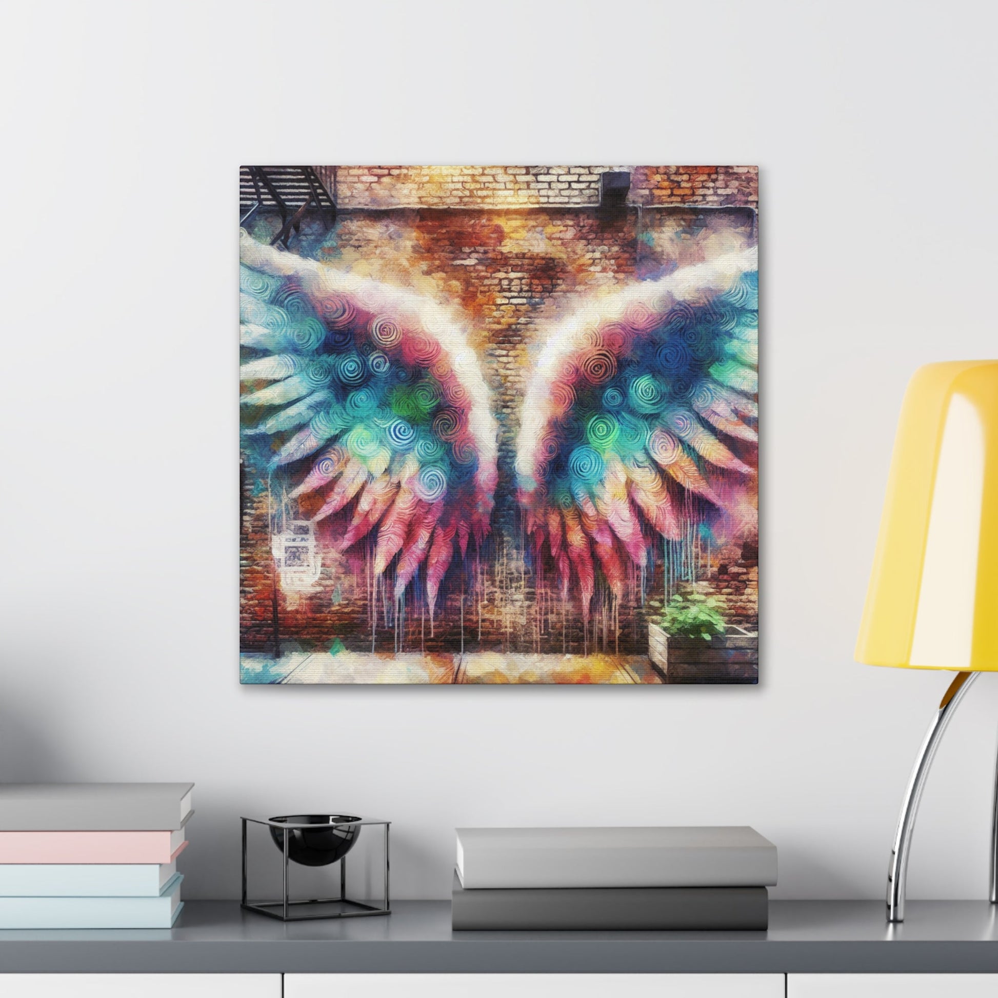 "Urban Flight: Whimsical Angel Wings" - Canvas - Authentic4Us