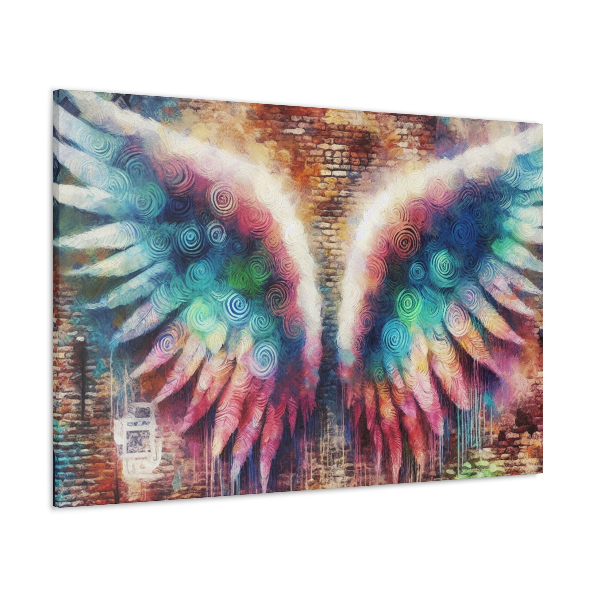 "Urban Flight: Whimsical Angel Wings" - Canvas - Authentic4Us