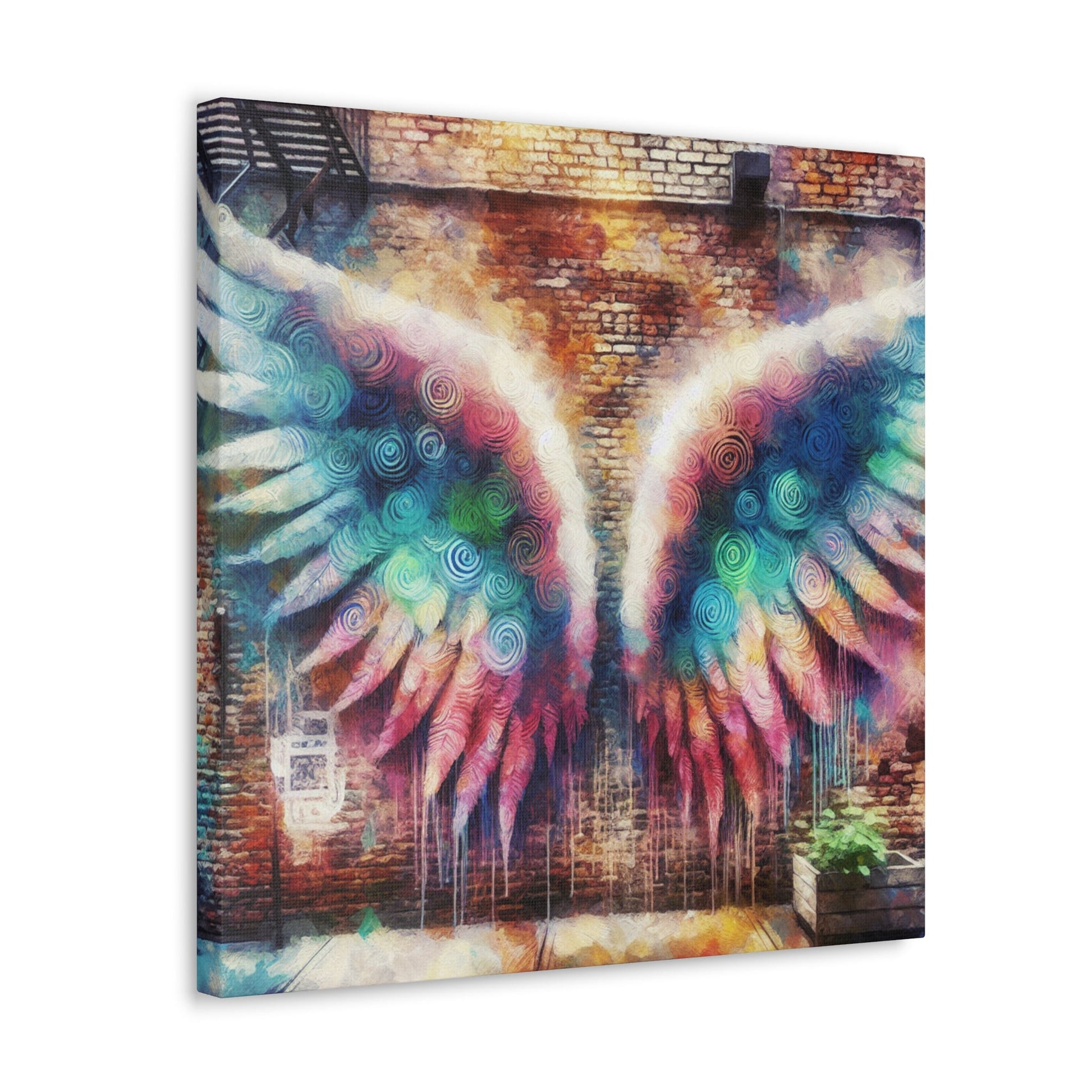 "Urban Flight: Whimsical Angel Wings" - Canvas - Authentic4Us