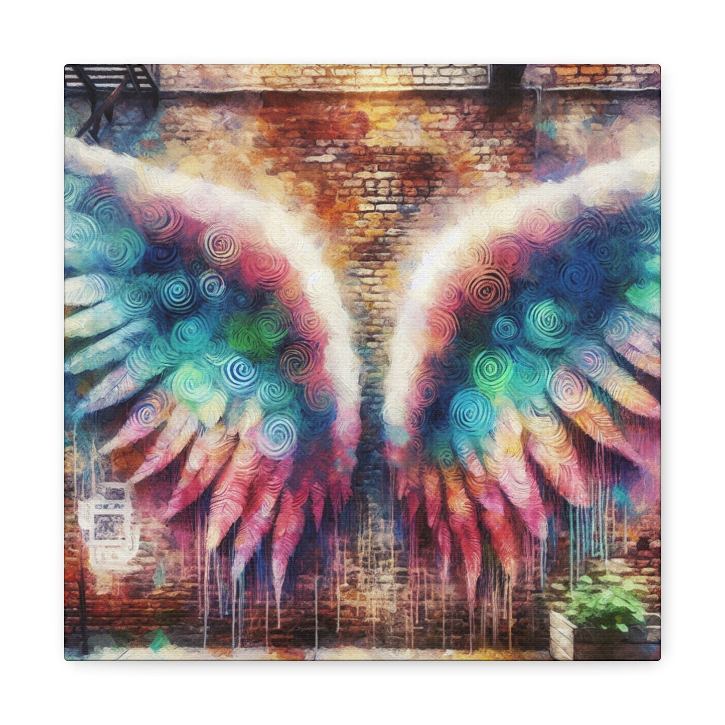 "Urban Flight: Whimsical Angel Wings" - Canvas - Authentic4Us