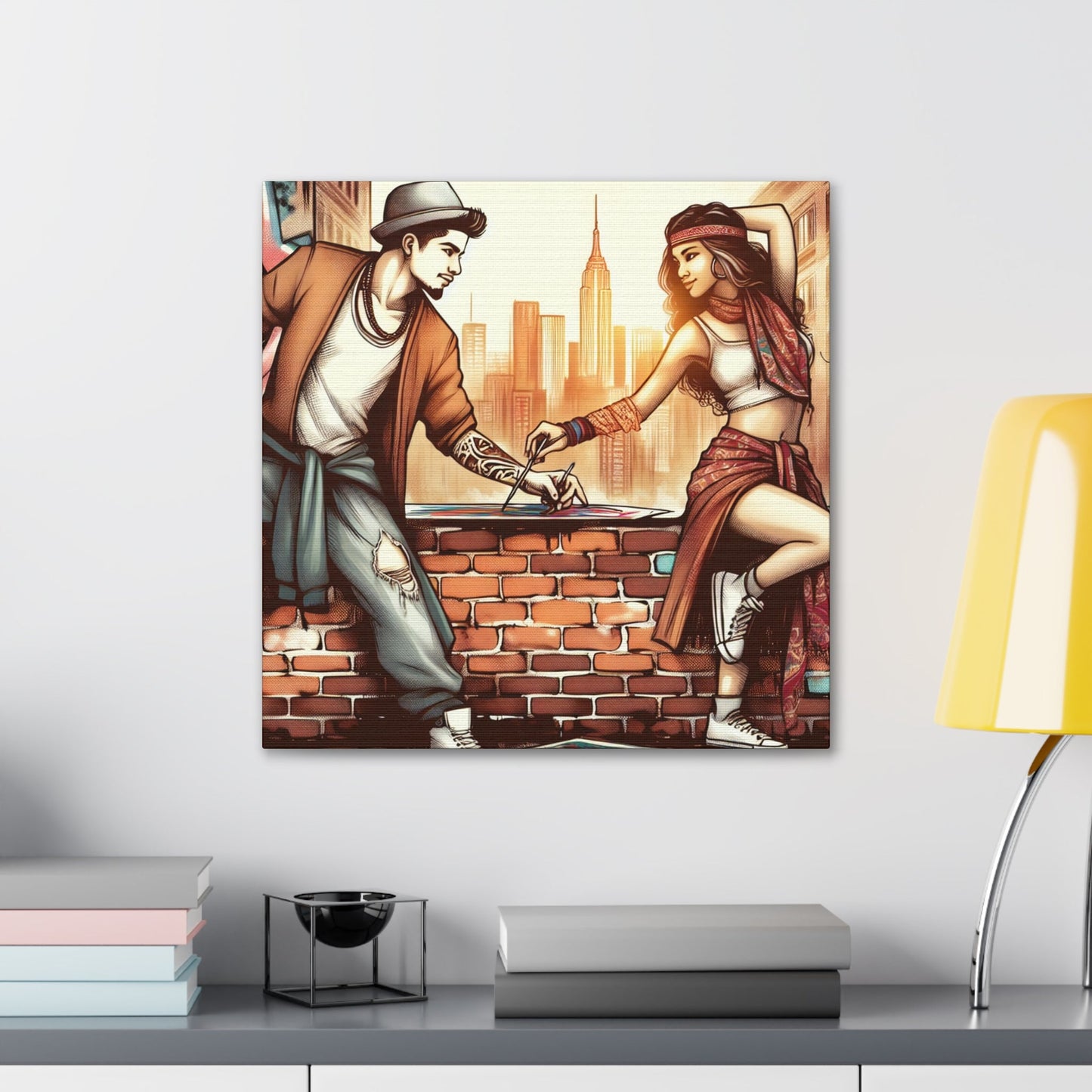 "Urban Fusion: Dynamic Art Collaboration" - Canvas - Authentic4Us