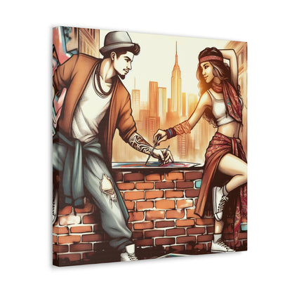 "Urban Fusion: Dynamic Art Collaboration" - Canvas - Authentic4Us