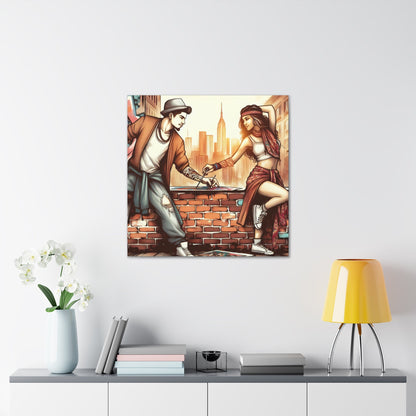 "Urban Fusion: Dynamic Art Collaboration" - Canvas - Authentic4Us