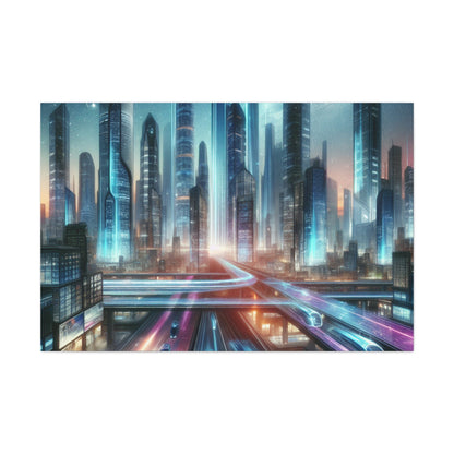 "Urban Futurism: Illuminated Metropolis" - Canvas - Authentic4Us