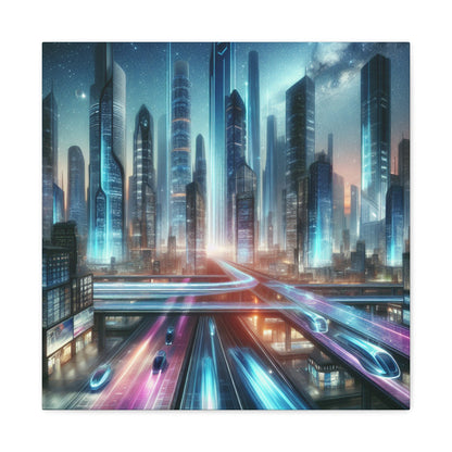 "Urban Futurism: Illuminated Metropolis" - Canvas - Authentic4Us