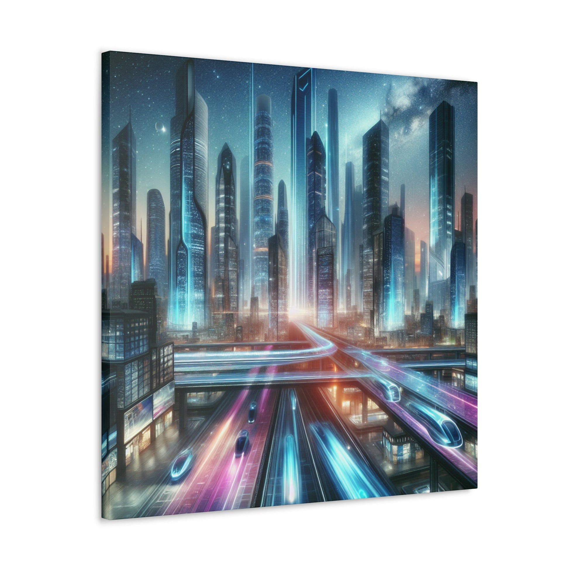 "Urban Futurism: Illuminated Metropolis" - Canvas - Authentic4Us