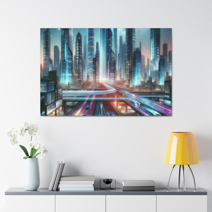 "Urban Futurism: Illuminated Metropolis" - Canvas - Authentic4Us