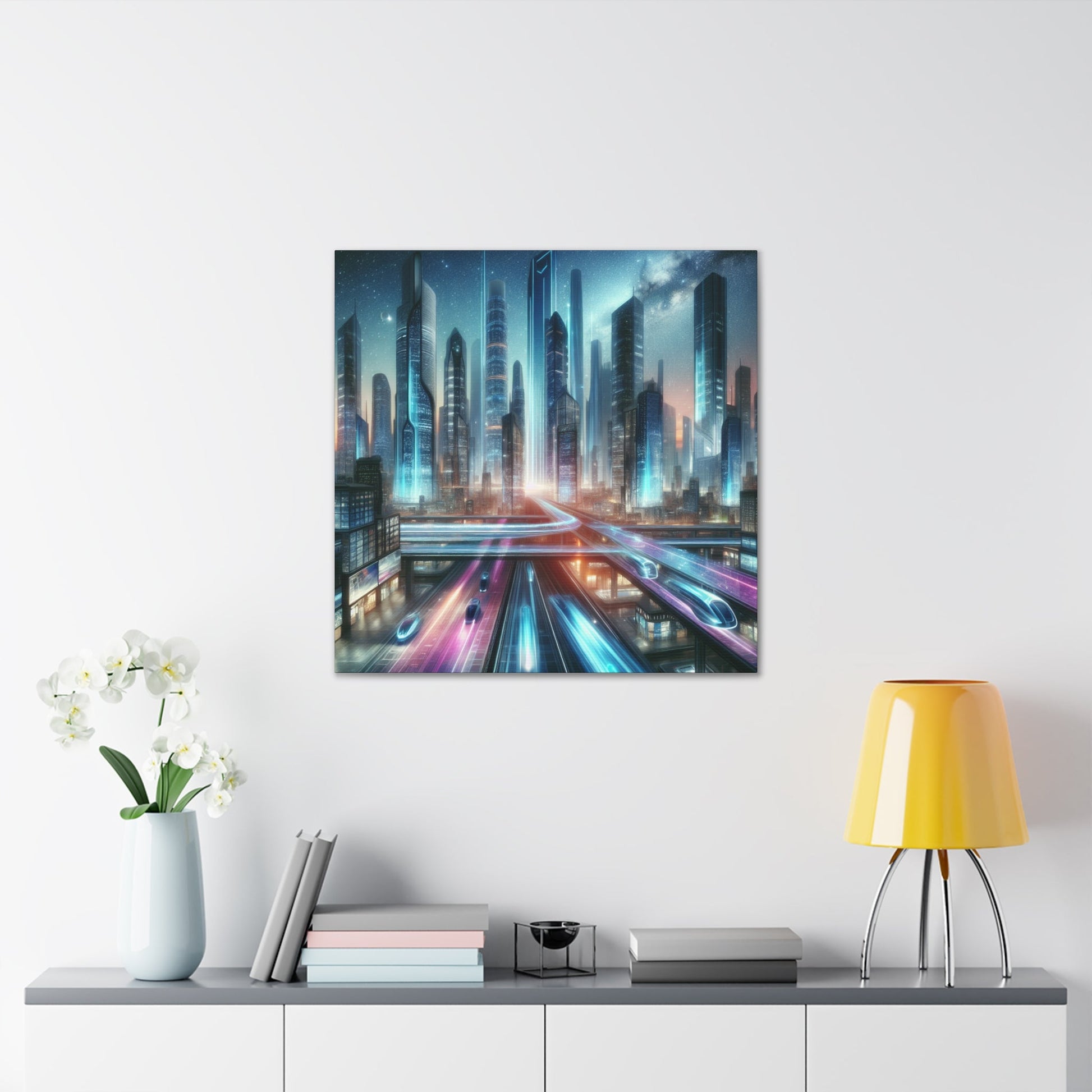 "Urban Futurism: Illuminated Metropolis" - Canvas - Authentic4Us