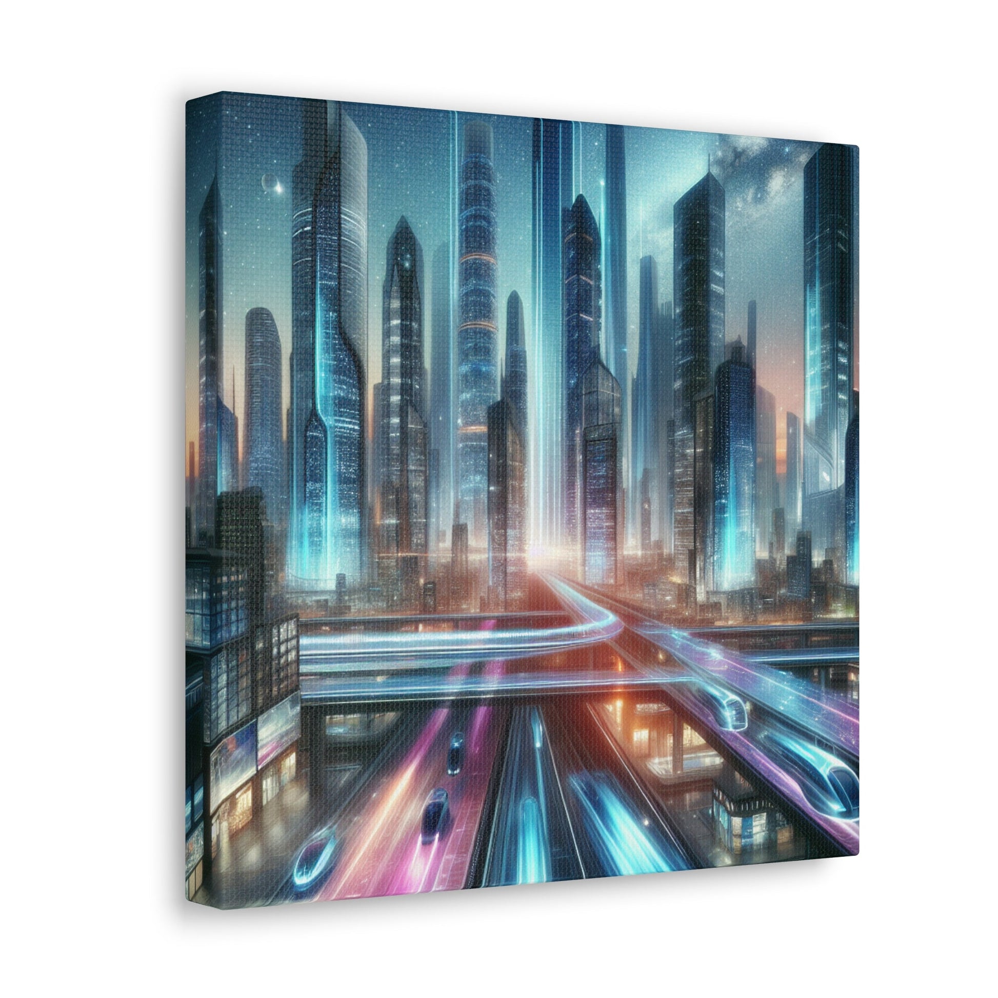 "Urban Futurism: Illuminated Metropolis" - Canvas - Authentic4Us