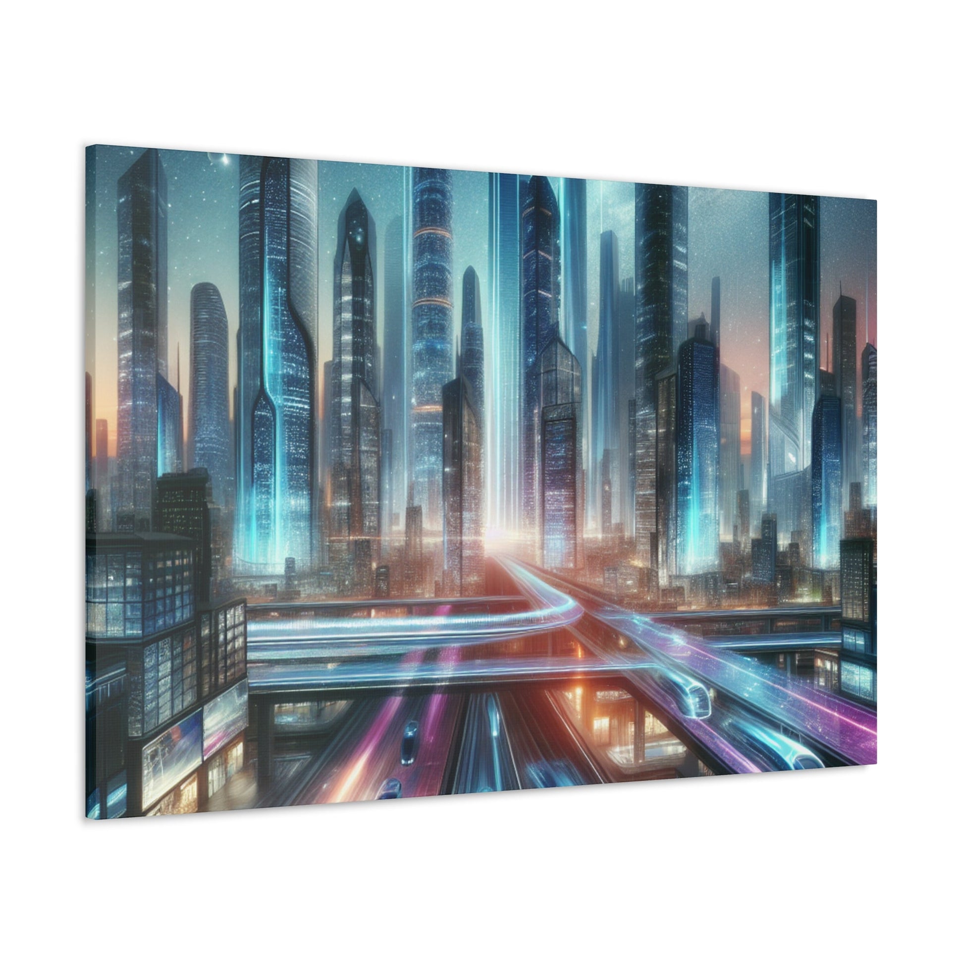 "Urban Futurism: Illuminated Metropolis" - Canvas - Authentic4Us