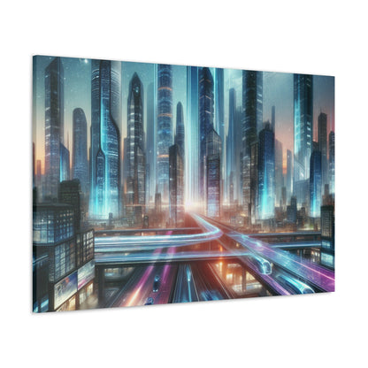 "Urban Futurism: Illuminated Metropolis" - Canvas - Authentic4Us