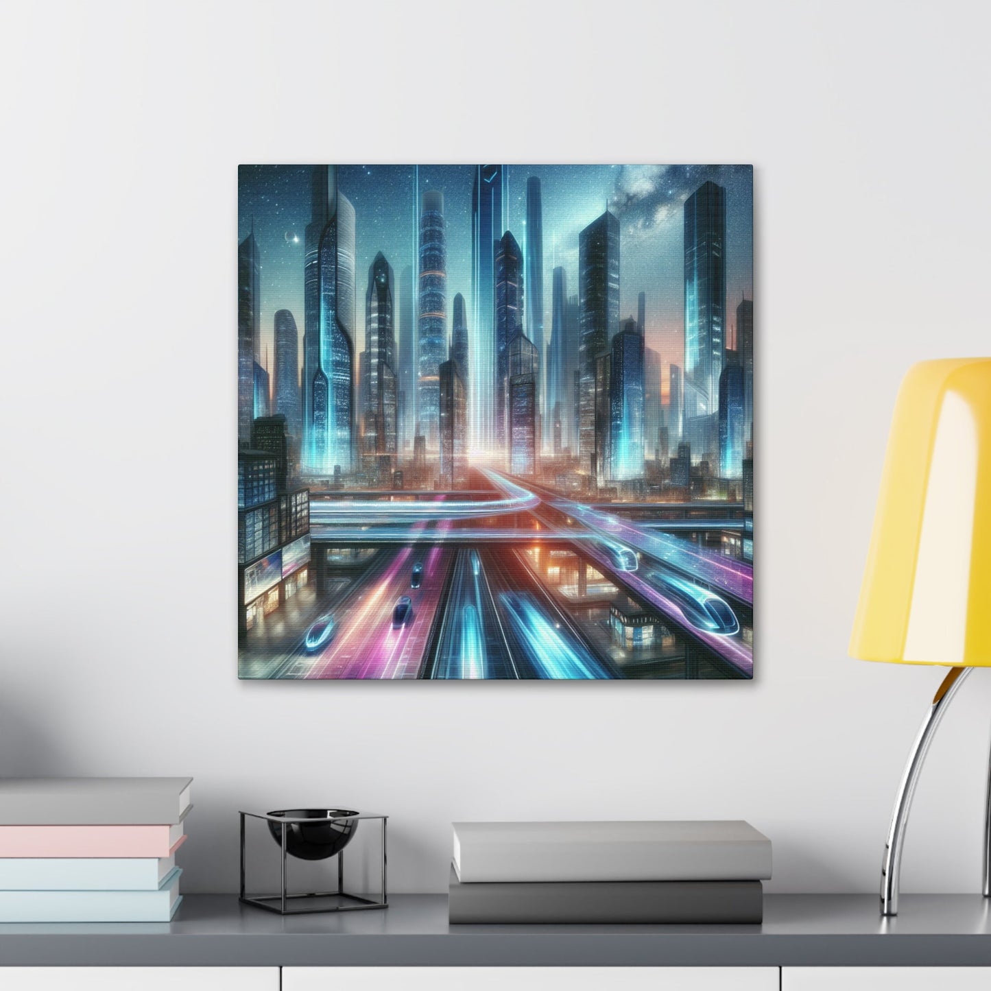 "Urban Futurism: Illuminated Metropolis" - Canvas - Authentic4Us