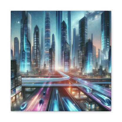 "Urban Futurism: Illuminated Metropolis" - Canvas - Authentic4Us