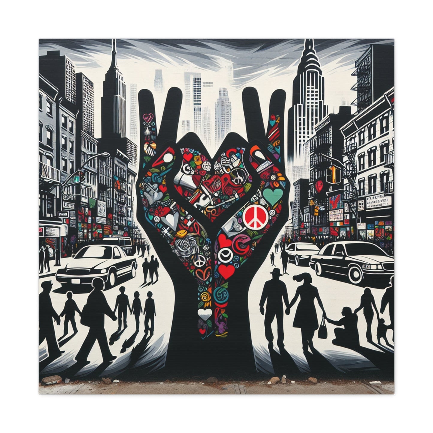 "Urban Harmony: Love in Contrast" - Canvas - Authentic4Us