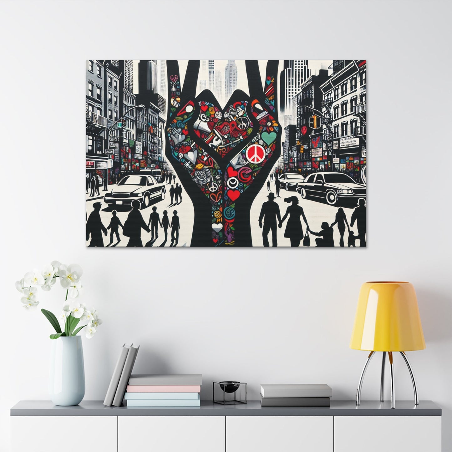 "Urban Harmony: Love in Contrast" - Canvas - Authentic4Us