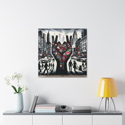 "Urban Harmony: Love in Contrast" - Canvas - Authentic4Us