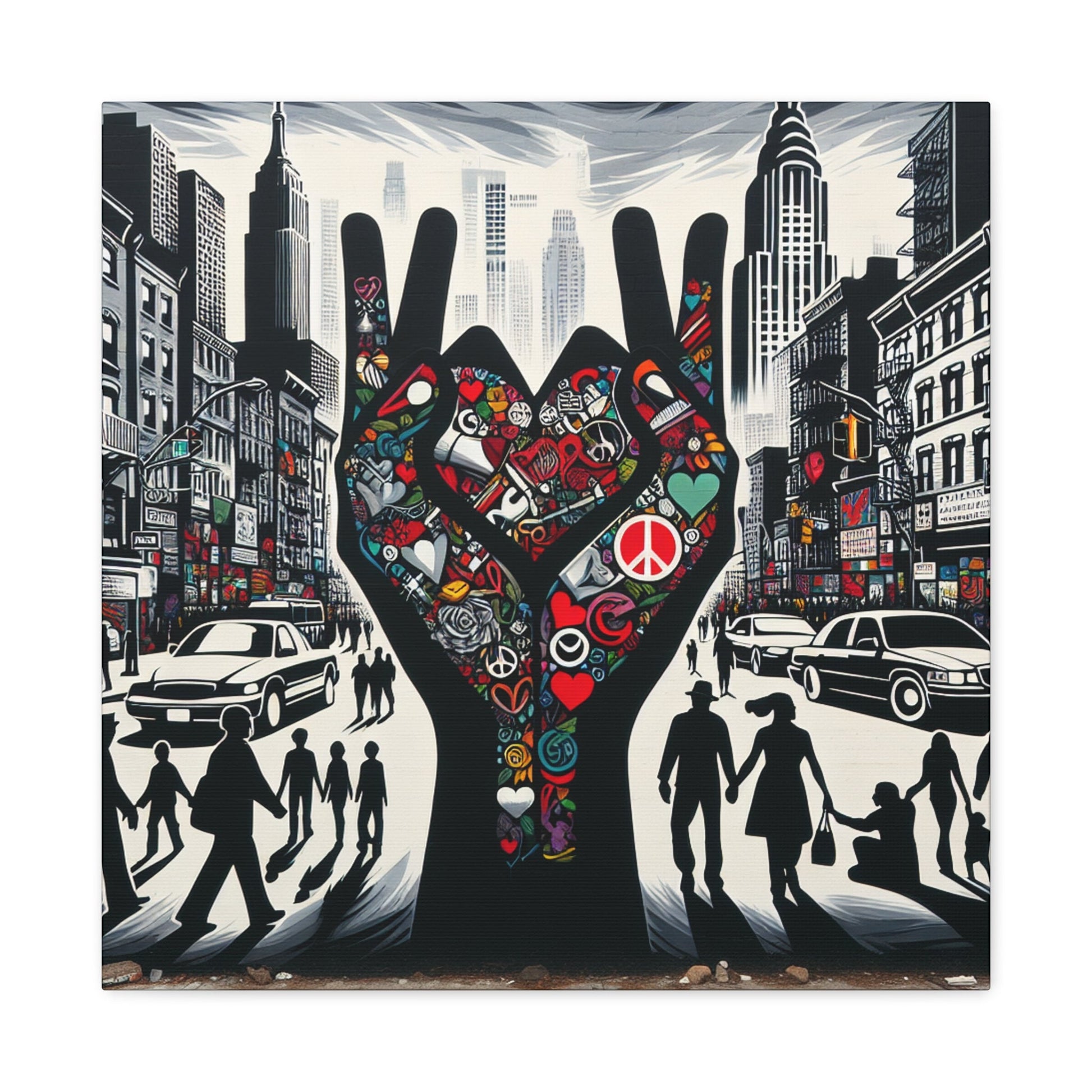 "Urban Harmony: Love in Contrast" - Canvas - Authentic4Us