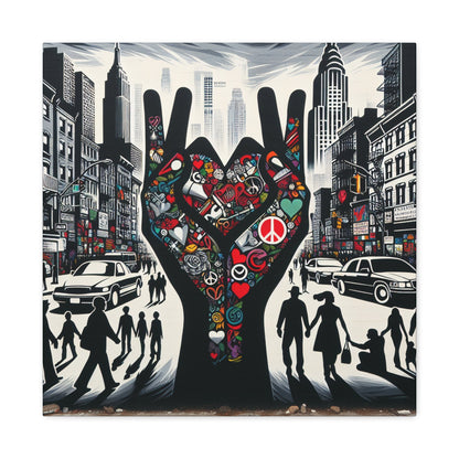 "Urban Harmony: Love in Contrast" - Canvas - Authentic4Us