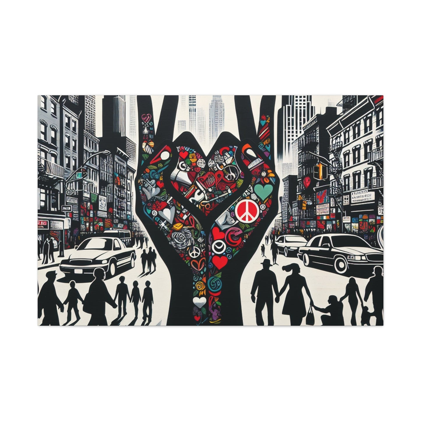 "Urban Harmony: Love in Contrast" - Canvas - Authentic4Us