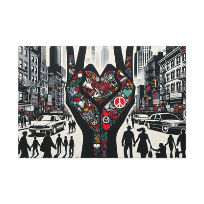 "Urban Harmony: Love in Contrast" - Canvas - Authentic4Us