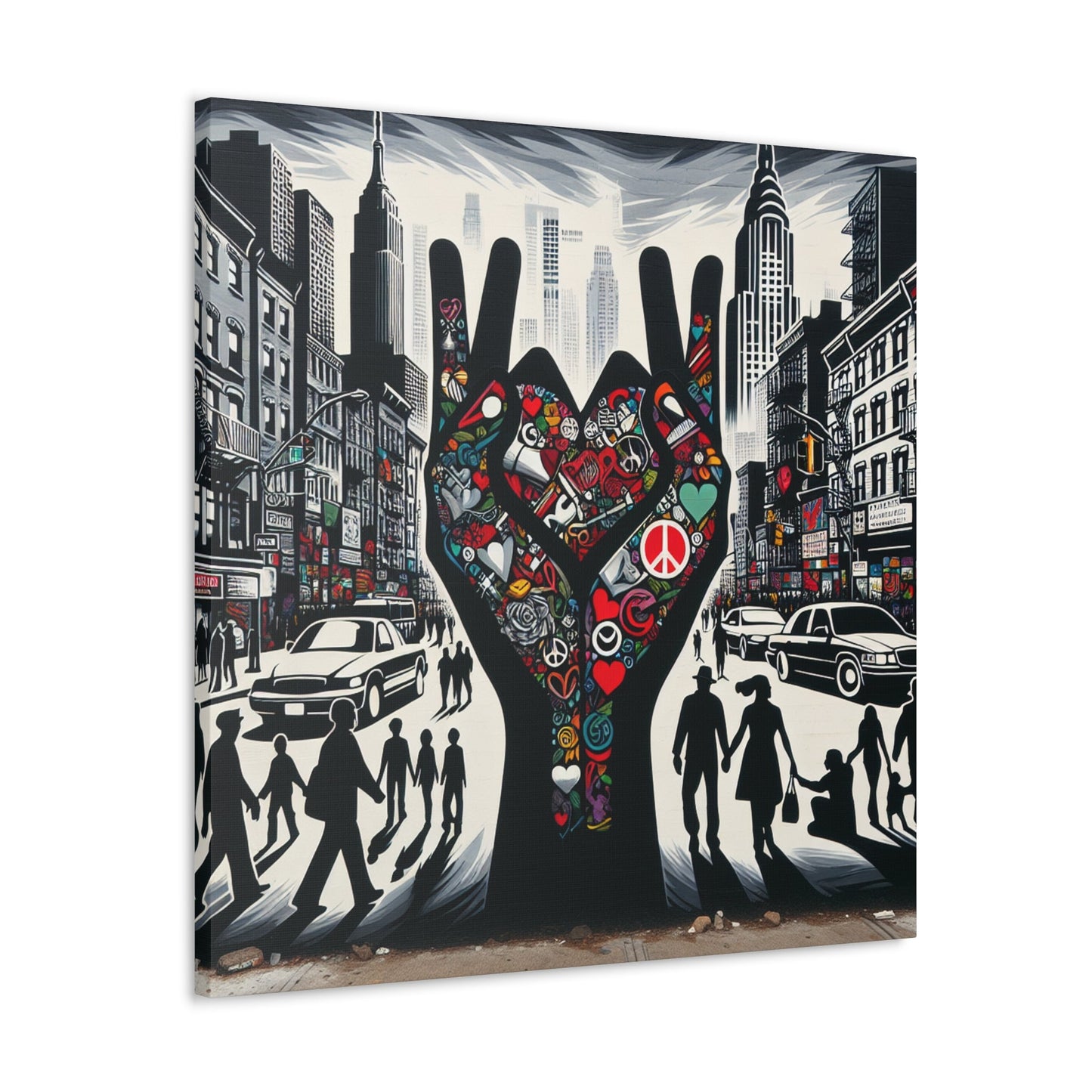 "Urban Harmony: Love in Contrast" - Canvas - Authentic4Us