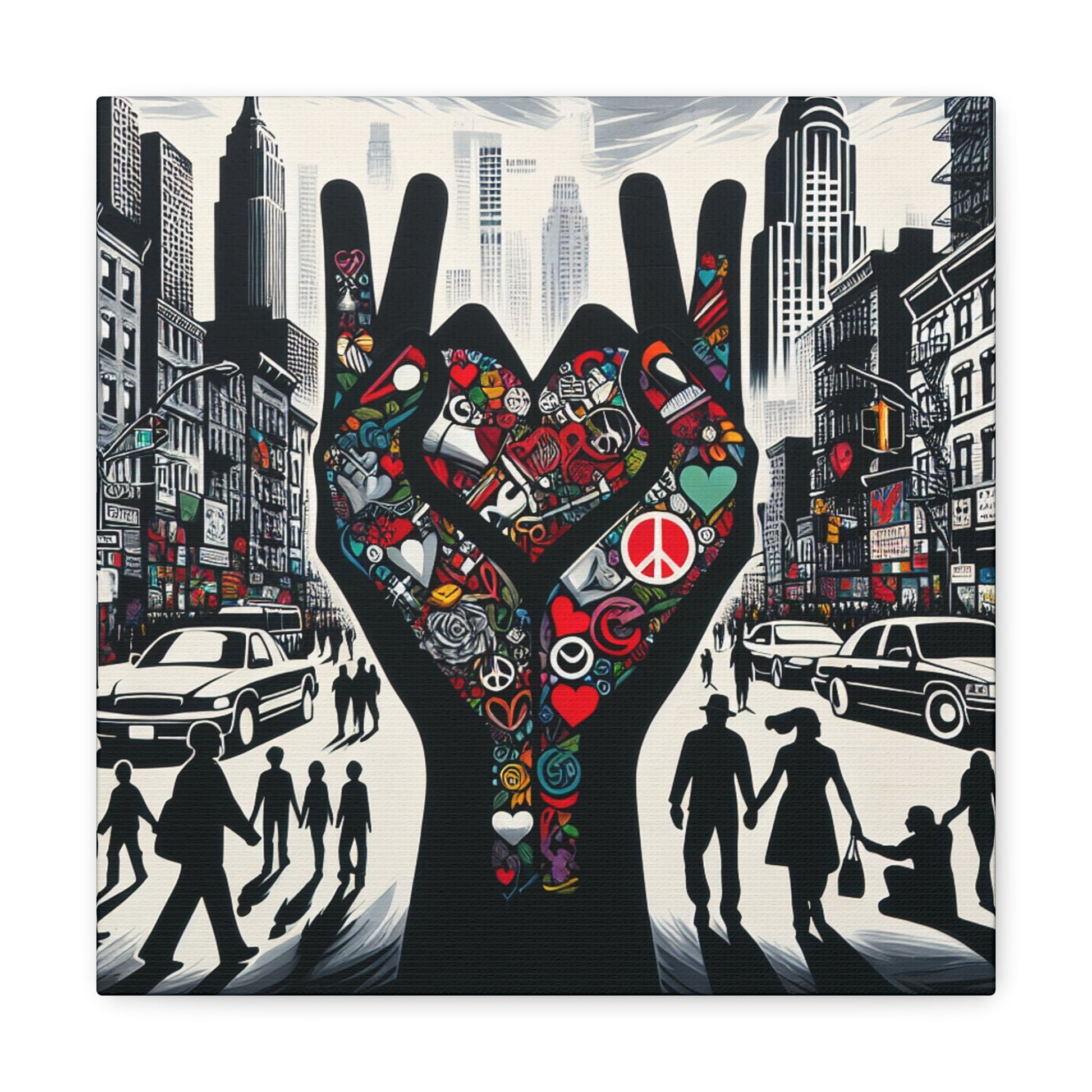 "Urban Harmony: Love in Contrast" - Canvas - Authentic4Us