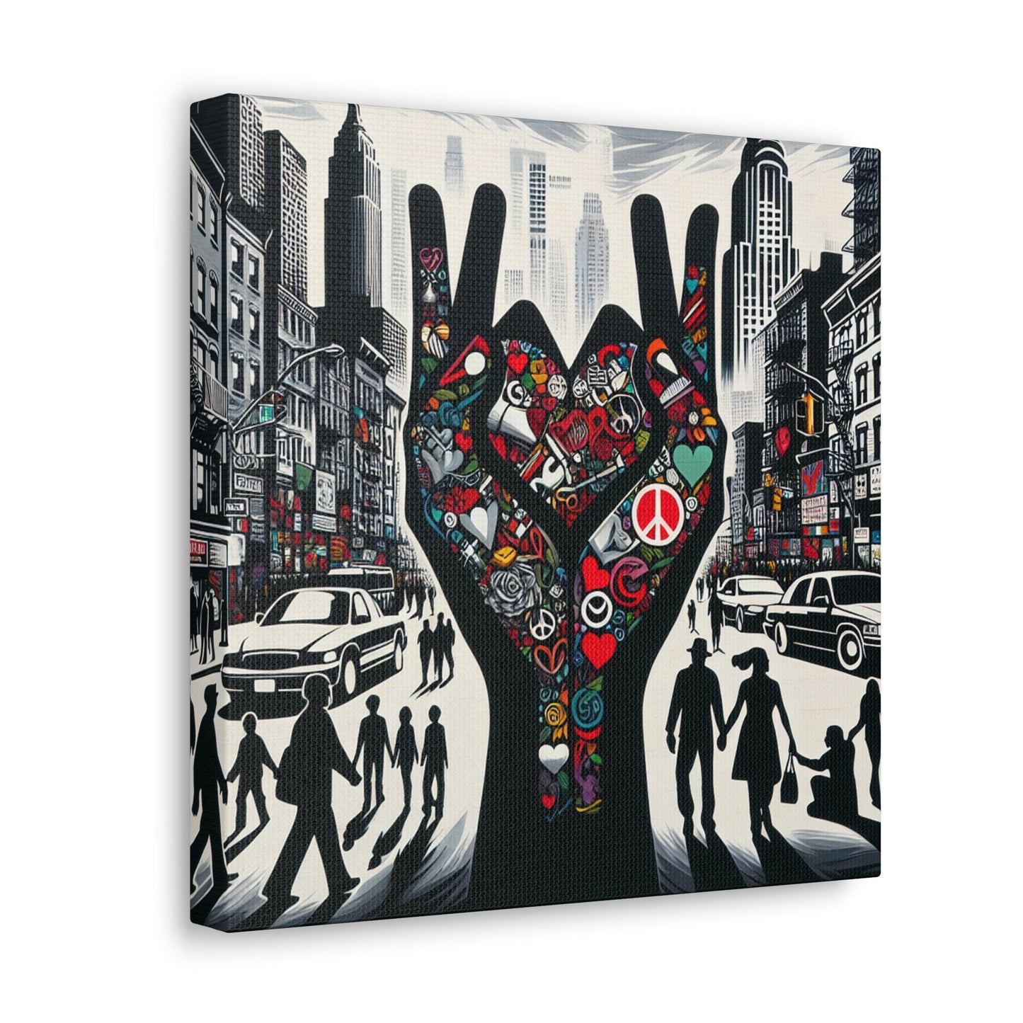 "Urban Harmony: Love in Contrast" - Canvas - Authentic4Us