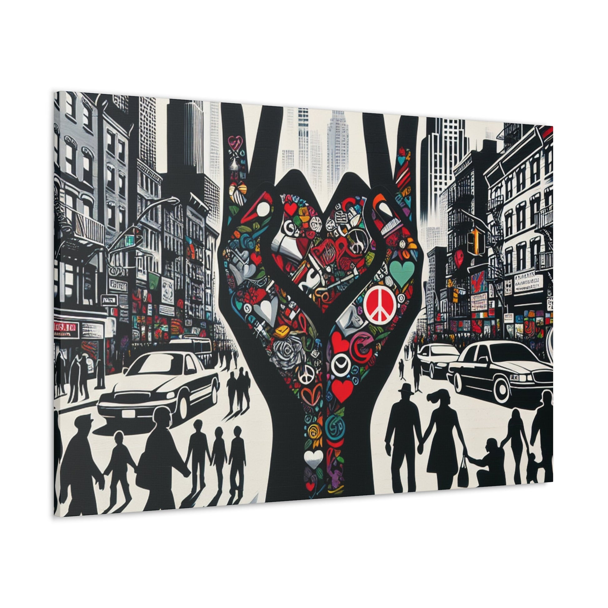 "Urban Harmony: Love in Contrast" - Canvas - Authentic4Us