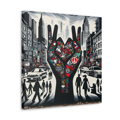 "Urban Harmony: Love in Contrast" - Canvas - Authentic4Us