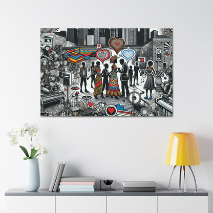 "Urban Harmony: Vibrant Cultural Mural" - Canvas - Authentic4Us