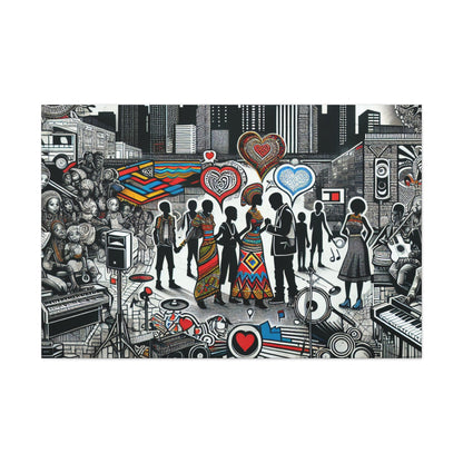 "Urban Harmony: Vibrant Cultural Mural" - Canvas - Authentic4Us